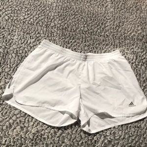 White adidas athletic shorts